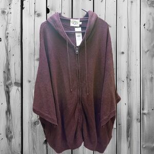 UGG Burgundy Hooded Poncho